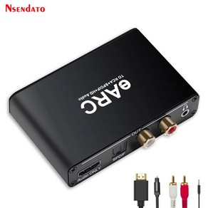 192KHz HDMI eARC ARC to RCA 오디오 추출기 변환기 eARC HDMI 추출기 Dobly DTS AC3 LPCM TV 광 동축 전용 오디오, Without box, 1개