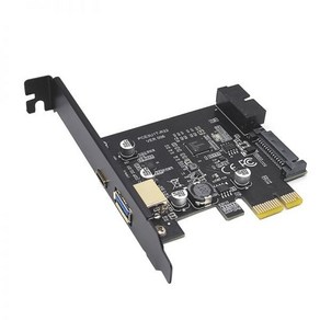 USB 3.1 PCI 익스프레스 카드 어댑터 전면 3.0 PCI-E 컨트롤러 USB3 PCIE X1 컨버터 확장 카드 USB3.1 C 타입 19 핀 핀, 1개입, 1개