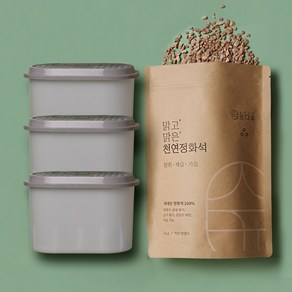 온다숲 반영구 천연 제습제 맑고맑은 정화석 작은알갱이(1kg+제습통3개), 1세트, 1L