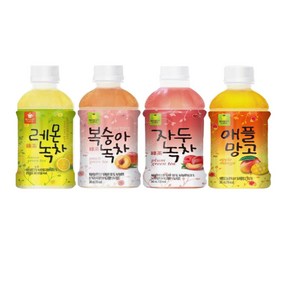 웰그린 애플망고녹차+레몬녹차+자두녹차+복숭아녹차 각5개씩, 20개, 340ml