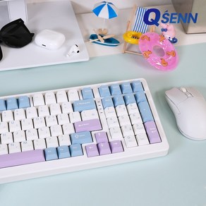 QSENN Q99 PBT 풀윤활 가스켓 유무선 기계식 키보드 블루퍼플 오테뮤 저소음 크림옐로우 PRO, 제조사축