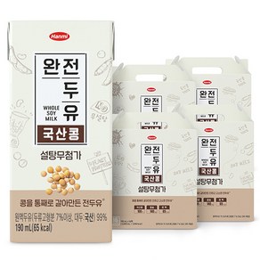 전두유 완전두유 국산콩 설탕무첨가, 190ml, 64개