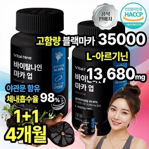 셀몬드 블랙마카 아르기닌 아연 야관문 흑삼 흑마늘, 2개, 120정