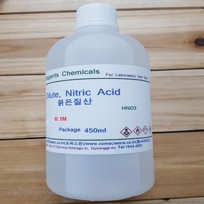 묽은질산용액 묽은질산 0.1M(0.1N) 화)450ml Dilute Nitic Acid Solution (0.1M), 1개, 450ml