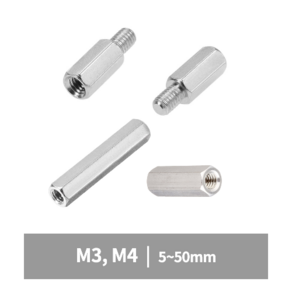 굿나잇몰 지지대볼트 너트 황동 M3 M4 육각 스페이서 연결 관통 모니터암 브라켓연장 PCB기판 서포트 소량 낱개 개당 판매, 1.지지대 볼트(황동), M4(4mm), 45mm, 1개
