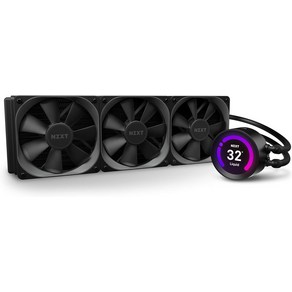 고사양 NZXT Kaken Z73 360mm - RL-KRZ73-01 AIO RGB CPU 수냉 쿨러 맞춤형 LCD 디스플레이 개선된 펌프 CAM V4로 구동 커넥터 AER P