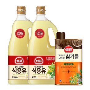 올따옴 해표 유지류기획세트 (식용유1.8리터 2입+해표 고소한참기름350ml), 1세트