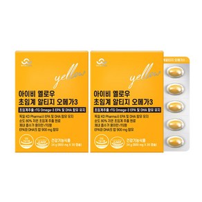 롱비다 커큐민 강황 400mg 함유 아이비 옐로우 초임계 알티지 오메가3 KD 파마, 2개, 30정