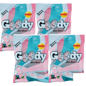 Bubs Goody Sour 스웨덴 젤리 라즈베리 90g 4팩