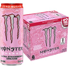 몬스터 에너지 Ultra Strawberry Dreams 제로슈가 딸기맛 355ml 6팩