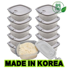 알무스 BPA FREE 냉동밥보관 전자렌지 350ml 용기, 뚜껑 그레이, 10개