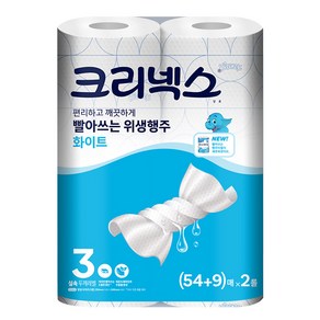 크리넥스 빨아쓰는 위생행주 54+9매 2롤 x1팩, 2개