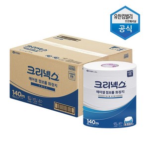 45376 크리넥스 에어셀 점보롤 140m 12롤 물풀림휴지 롤휴지 화장지 대용량 유한킴벌리, 1세트, 0.18l