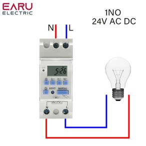 디지털 타임 스위치 릴레이 타이머 컨트롤러 주간 7 일 프로그래밍 가능 AC 220V 110V DC 12V 24V 48V 15A, 10 1NO 24V AC DC, 01 현재 범위 1, 1개
