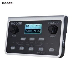 MOOER PE100 휴대용 멀티 이펙트 프로세서 기타 효과 페달 (39 개) (40 드럼 패턴 (10)을 메트로놈 탭 템포