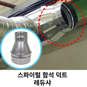 스파이럴 연통 화목난로 덕트직관 (100mm-300mm) 함석 덕트부속 닥트자재 스파이럴직관 환기자재 티 엘보 소켓 타포린 후렉시블 은박 후렉시블 체결기구, 1개