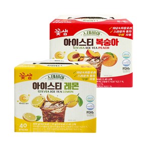 꽃샘 스테비아 아이스티 레몬 40T +복숭아 40T, 400g, 1개, 40개입