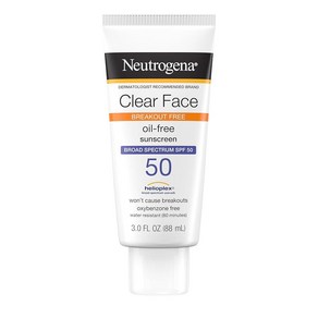 Neutrogena 클리어 페이스 리퀴드 로션 자외선 차단제 피부용 광범위한 스펙트럼 SPF 50 UVA/UVB 보호 오일 향 및 옥시벤존 프리 페이셜 논코메도제닉 90m