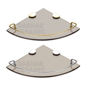 이엔아이 ENIG-03 욕실 투명 강화유리 브론즈 코너 선반(연한 블랙색상) / ENIG03, 선택01-ENIG03 크롬 브론즈, 1개