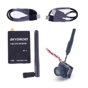 안드로이드 휴대폰용 UVC 비디오 다운 링크 OTG 5.8G 150CH 미니 FPV 수신기 48CH 25mW 600TVL 4:3 카메, 02 fpv suit, 1개