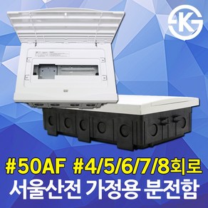 서울산전 가정용 분전함 분전반 50AF 4회로 5회로 6회로 7회로 8회로 매입형 주택용 세대 배전함 배전반 두꺼비집 차단기함 전기박스 세대분전함 세대분전반 주택용분전반 커버, 03. 서울산전 주택용 분전반 50A 6회로, 6개