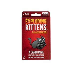 Exploding Kittens LLC 오리지널 2인용 에디션 - 가족 게임의 밤을 위한 재미있는 게임 만 7세 이상 카드 56장, 1개