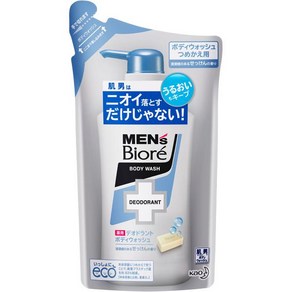 카오 MENs Bioe 맨즈 비오레 데오드란트 바디 워시 청결감 있는 비누향[리필용 380ml] 남성용, 단일, 1개, 380ml