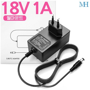 명호전자 18V 아답터 DC 18V 1A 2A 3A 3.3A 어댑터, MH1801_18V 1A 벽걸이형, 1개