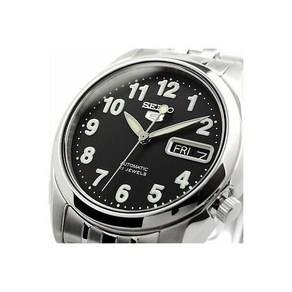 SEIKO 5 SNK381K1 SNK381 자동 21 보석 블랙 다이얼 스텐 남성 시계 723968