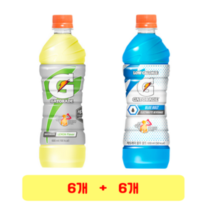 롯데칠성 게토레이 레몬 + 블루볼트, 6세트, 600ml