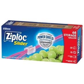 지퍼락 Ziploc 슬라이더백 보관용 324524, 1개, 3) 68 Count, 68 Count