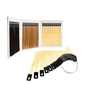 인모 탈색 염색 용 테스트 실습 피스 헤어 가발 컬러링 미용 실기 모다발 레벨 컬러차트 30pcs, 1개, 컬러차트보드(피스/클럽미포함)