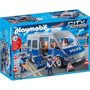 PLAYMOBIL 플레이모빌 9236 경찰 버스 로드 블럭 자동차 장난감 피규어, PLAYMOBIL 9236, 1개