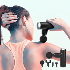 스트레칭마사지기 진동 전동 안마기 미니 진동기 어깨 무릎 무선 핸디형 마사지건 여성 남성, 은장