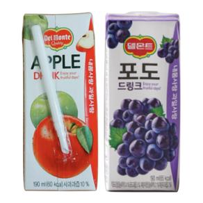 델몬트 사과190ml 24팩 + 포도190ml 24팩 세트, 190ml, 48개