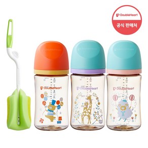 더블하트 모유실감 3세대 PPSU 젖병 240ml 트리플팩+젖병 스펀지 브러쉬, 1개