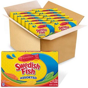 SWEDISH FISH Assorted Soft & Chewy Candy 12 - 3.5 oz Boxes SWEDISH FISH 모듬 부드럽고 쫄깃한 캔디 12~3.5온스 상자