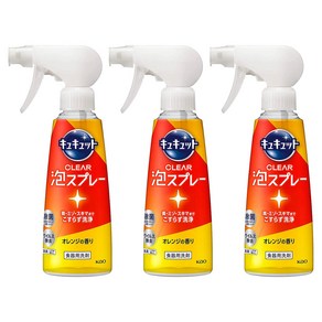 큐큣토 클리어 거품 스프레이 주방세제 오렌지향, 3개, 280ml