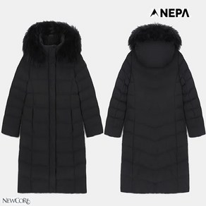 네파_NEPA_24FW_여성 메커니컬 스트레치 소재를 적용하여 가볍고 편안한 착용감 주머니가 노출되지 않는 디테일로 깔끔한 룩킹 연출 헤비 롱다운 후드 자켓_7K82089