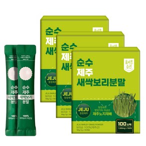 올바른습관 순수 제주 새싹보리 분말스틱 100개입, 100g, 3박스