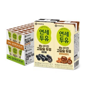 연세우유 뼈를 생각한 두유 190ml 48팩 검은콩+호두 아몬드, 48개