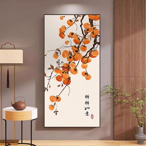 [감나무 동양화] DIY명화그리기 유화그리기세트 7종 구성품 대형 70x140 캔버스색칠, 50x100, 1개