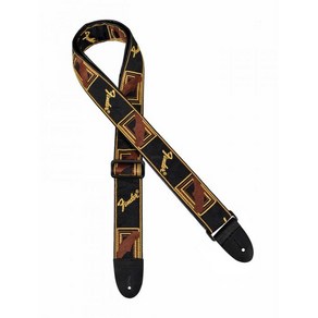 펜더 모노그램 기타 스트랩 Black/Brown/Yellow Fender monogram guitar strap (099-0681-000)