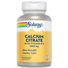 Solaray Calcium Citrate with Vitamin D3 1000mg - B Solaray 칼슘 구연산염 함유 비타민 D3 1000mg - 뼈 강화 및 건강한 치아