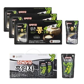 삼육두유 검은콩과칼슘(190mlX20팩)X3박스+삼육두유 흑임자(190mlX20팩)/총 80팩