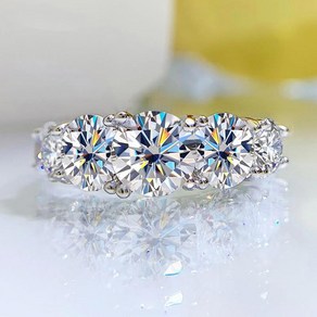 모이사나이트 반지 선물 Smyoue 18k plated 3 6ct all ring 5