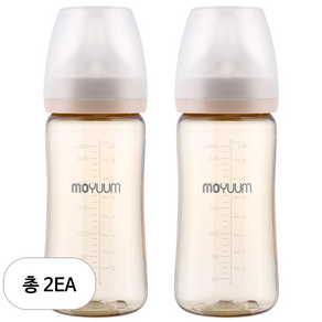 모윰 PPSU 올인원 젖병 트윈팩, 베이지, 270ml, 2개