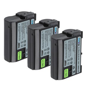 카메라배터리 니콘 Z5 Z6 II Z7 D7000 D850 D800 용 EN-EL15C 배터리 2800mAh, [03] 3 Batteies, 03 3 Batteies