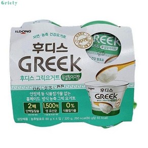 [일동] 후디스 그릭요거트 무설탕 저지방 80g X 4개입 코스트코, 기본, 1개