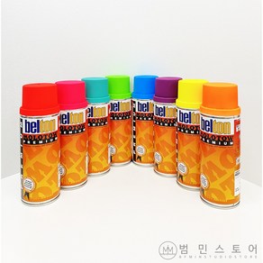 [형광락카] 네온스프레이 스프레이페인트 8색 (범민스토어) ﻿MOLOTOW belton, 네온 레드[belton], 1개, 400ml